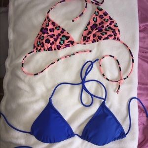 two OP triangle bathing suits